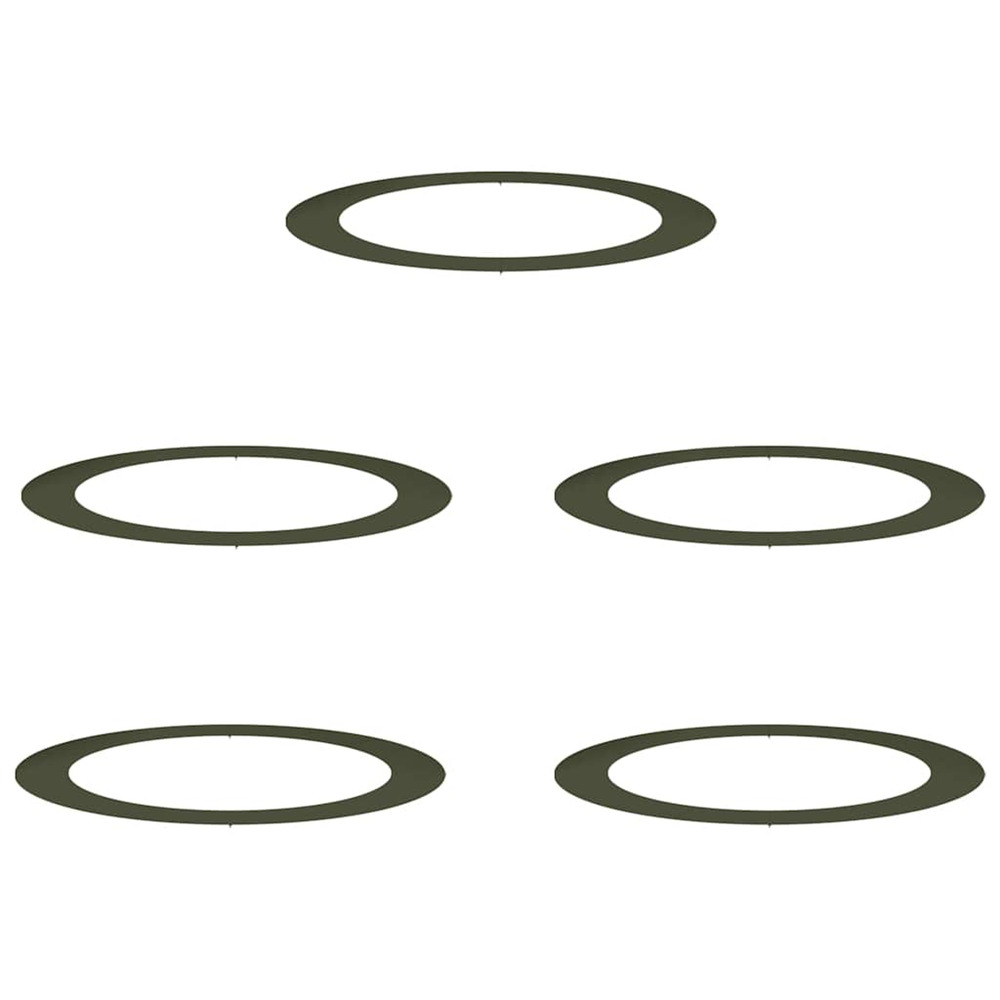 Adapté pour anneaux d'arbre plats 5 pcs vert olive ø90 / 120 cm