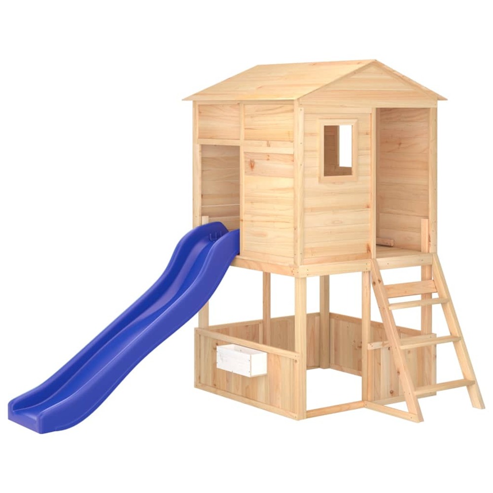 Aire de jeux d'extérieur toboggan portiques robuste jeux jardin 145 x 131,5 x 218,5 cm bois massif de sapin