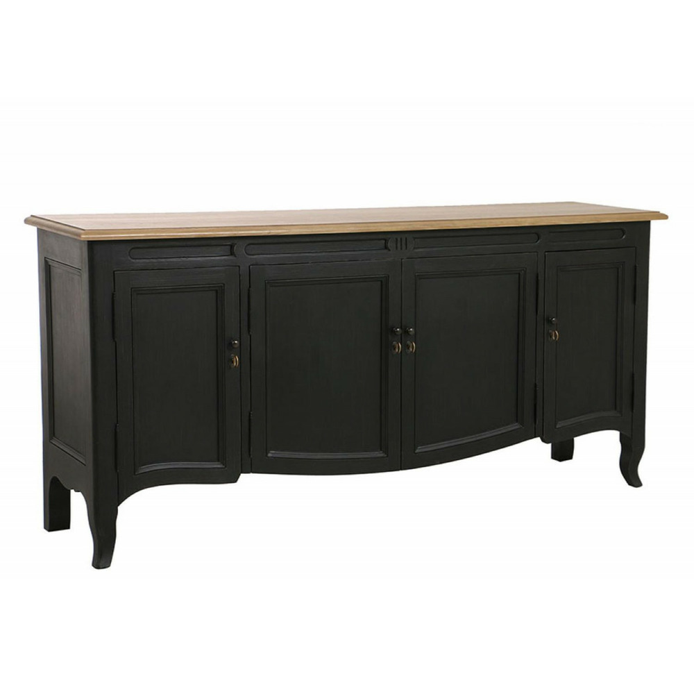 Buffet bas 4 portes 1 tiroir bois noir - manoir interior's