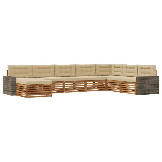 Ensemble de canapés d'extérieur 8 pc naturel et beige