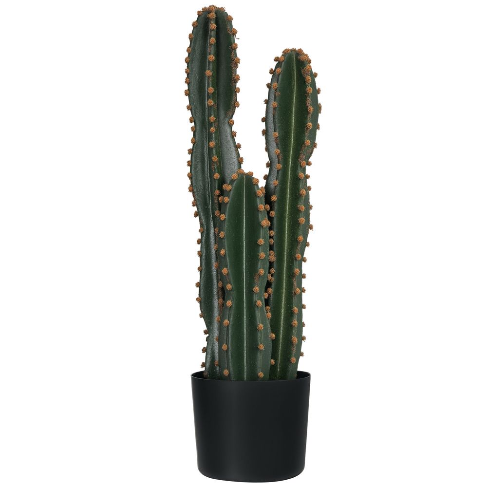 Cactus artificiel plastique pe décoration intérieur originale grand réalisme 60cm vert