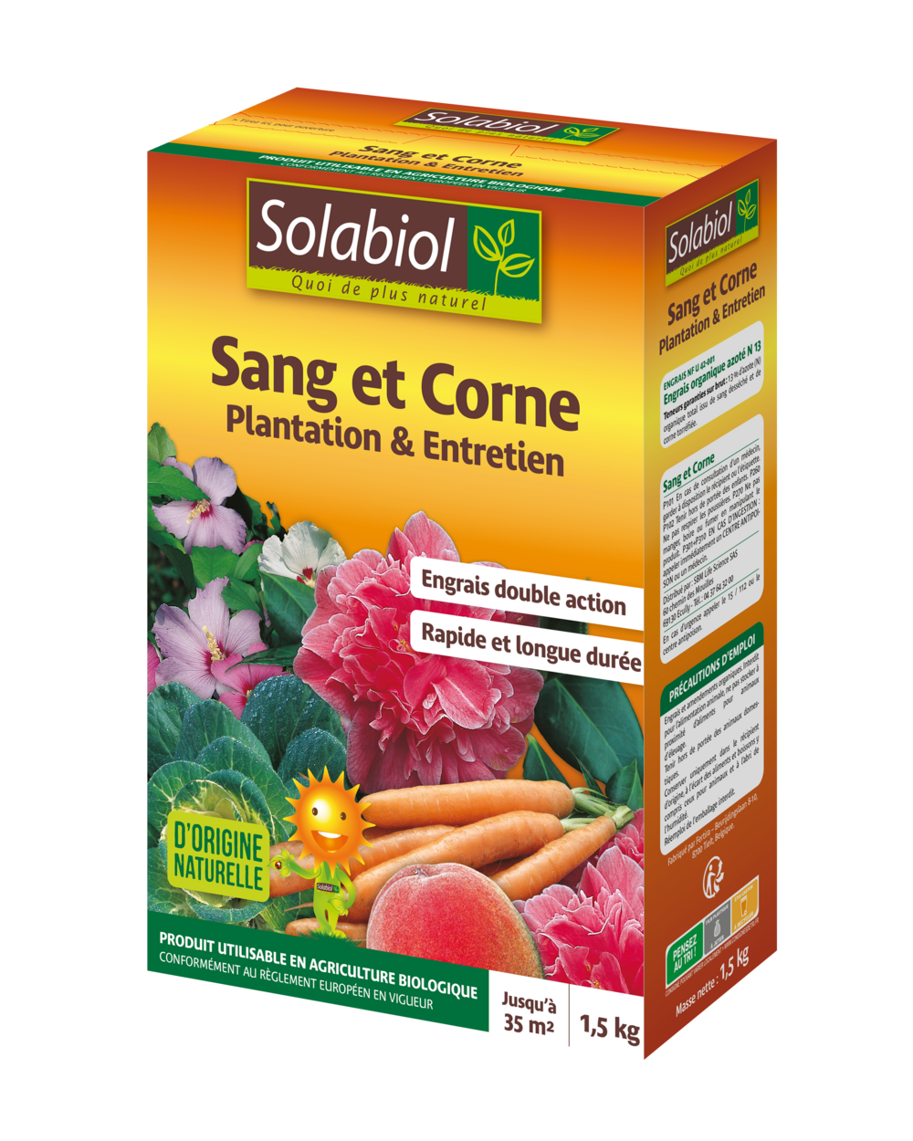 Somix15g10n - sang et corne - etui 1,5 kg - effet rapide (sang) et longue durée (corne) - utilisable en agriculture biologique