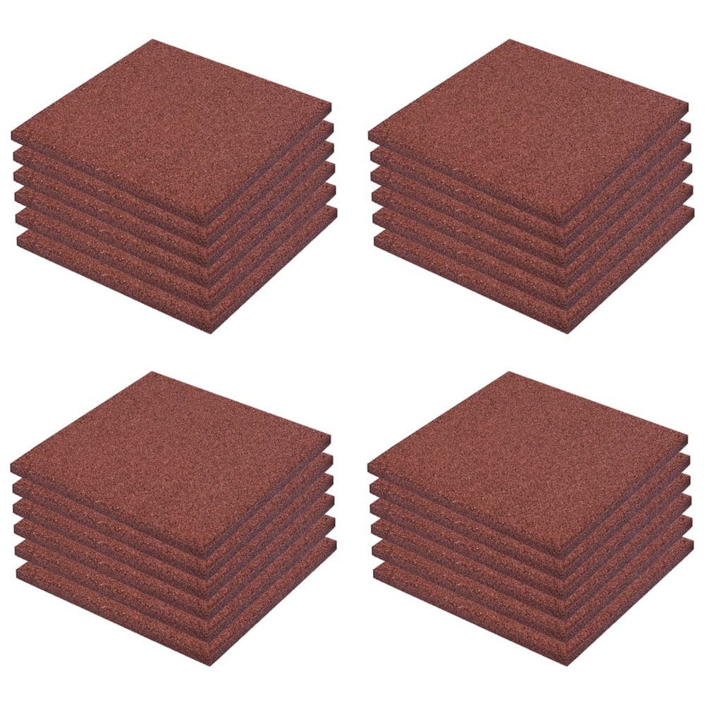 Carreaux de protection antichoc 24pc caoutchouc 50x50x3cm rouge
