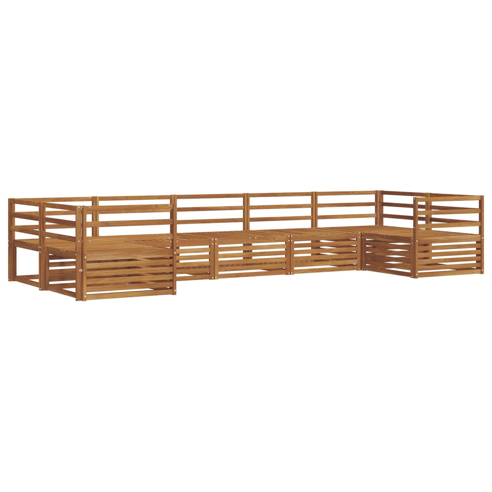 Ensembles de canapés 7 pcs naturel bois d'acacia massif