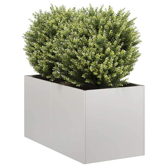 Jardinière rectangulaire acier inoxydable pour balcon terrasse bac à fleurs bas 80x40x40 cm