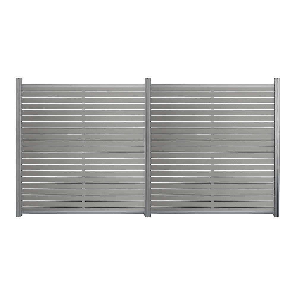 Home deluxe clôture pare-vue wpc alira gris foncé - 2 x élément + 3 x poteaux | pare-vue, élément de clôture, clôture de jardin,