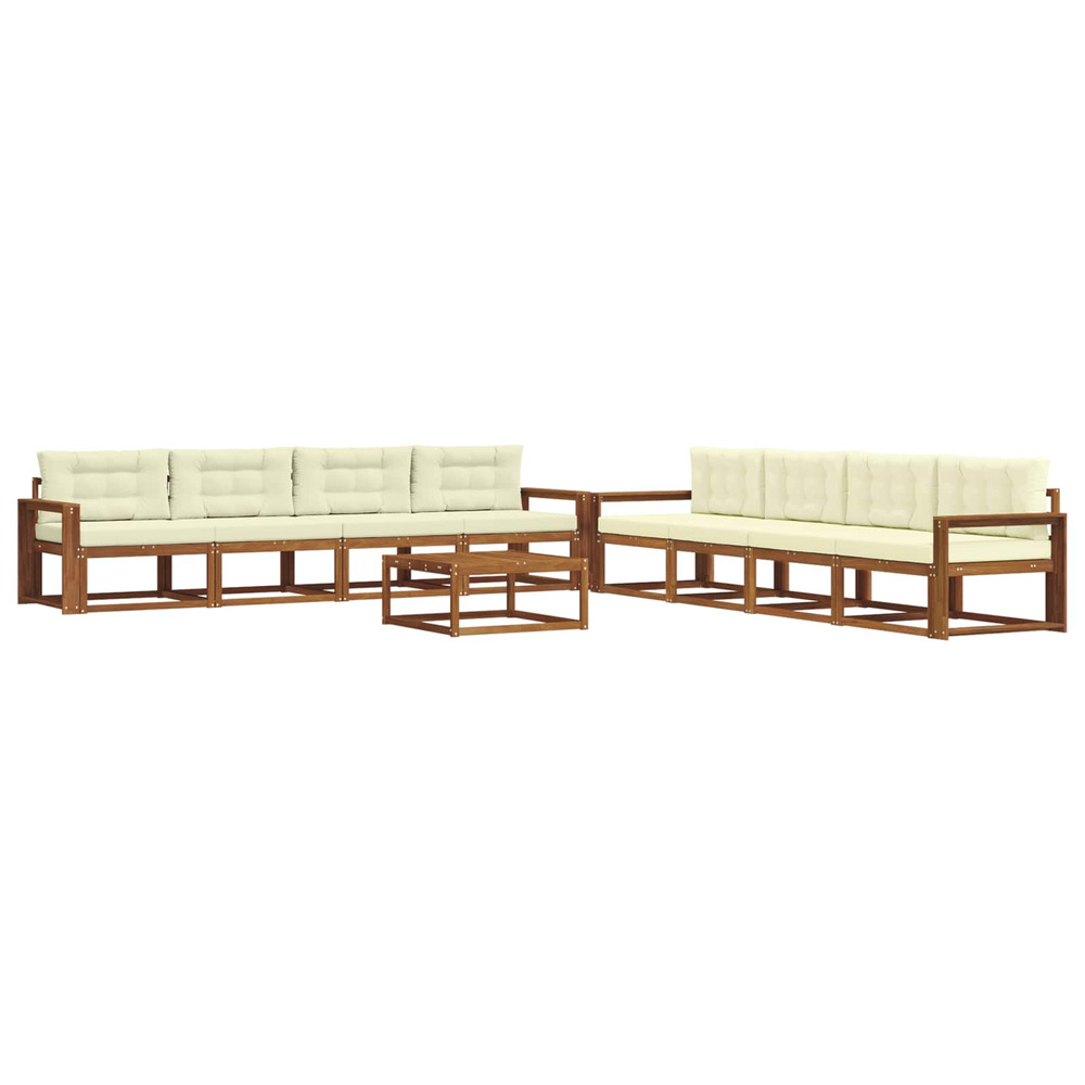 Ensemble de canapés d'extérieur 9 pcs naturel et crème