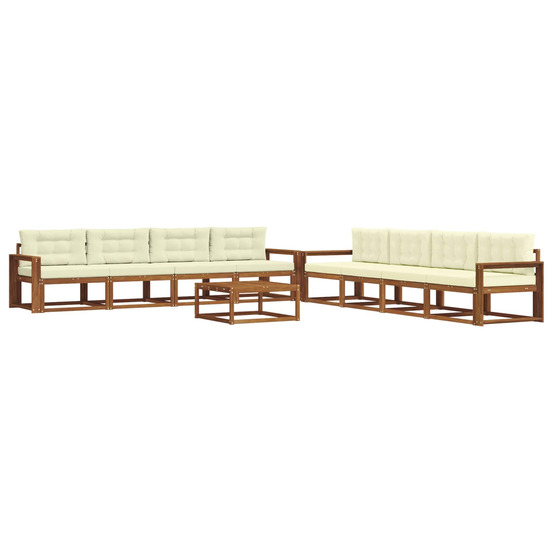 Ensemble de canapés d'extérieur 9 pcs naturel et crème