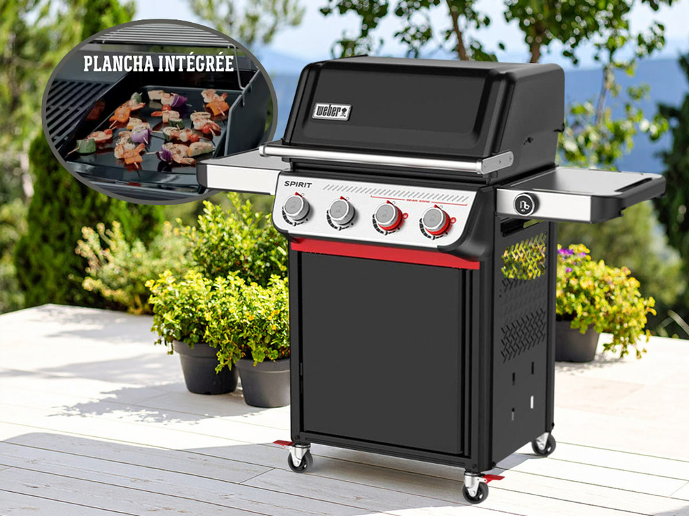 Barbecue à gaz spirit ep-425 mix plancha émaillée