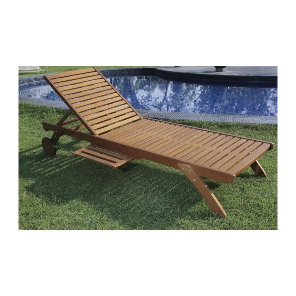 Bain de soleil jardin en eucalyptus - rauha - marron