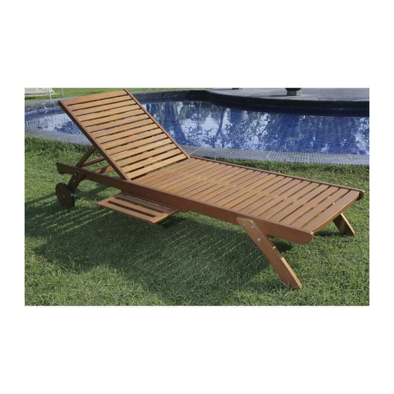 Bain de soleil jardin en eucalyptus - rauha - marron