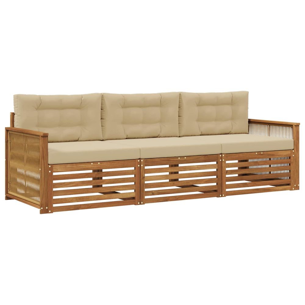 Ensemble de canapés d'extérieur 3 pc naturel et beige