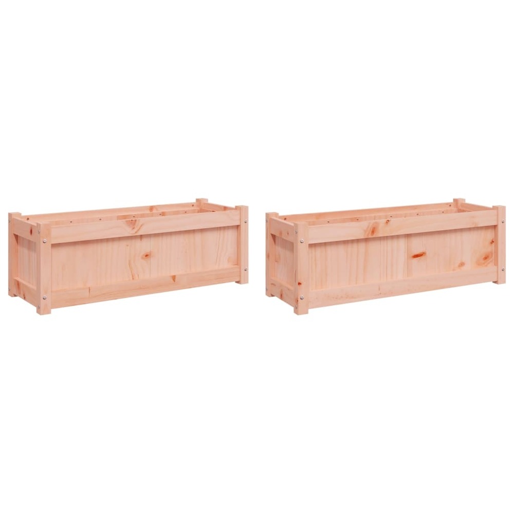 Jardinière bac lit surélevé plantes fleurs jardin terrasses lot de 2 cm bois massif douglas marron