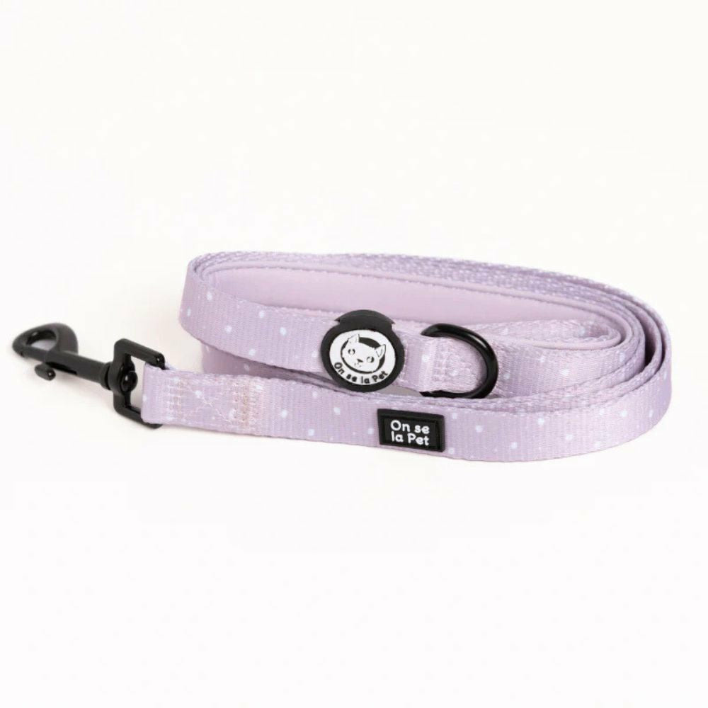 Laisse pour chien avec poignée rembourrée - lilas - taille m