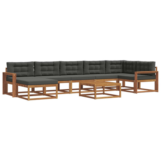 Ensemble de canapés d'extérieur 8 pcs naturel et anthracite