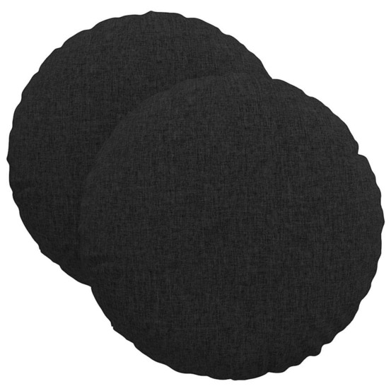 Coussins de siège 2 pcs noir ø40 x 13 cm tissu