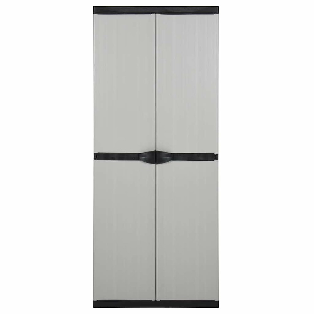 Armoire de rangement de jardin 3 étagères gris/noir 68x40x168cm