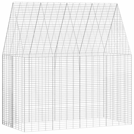 Cage pour lapins argenté 200 x 100 x 210 cm acier galvanisé