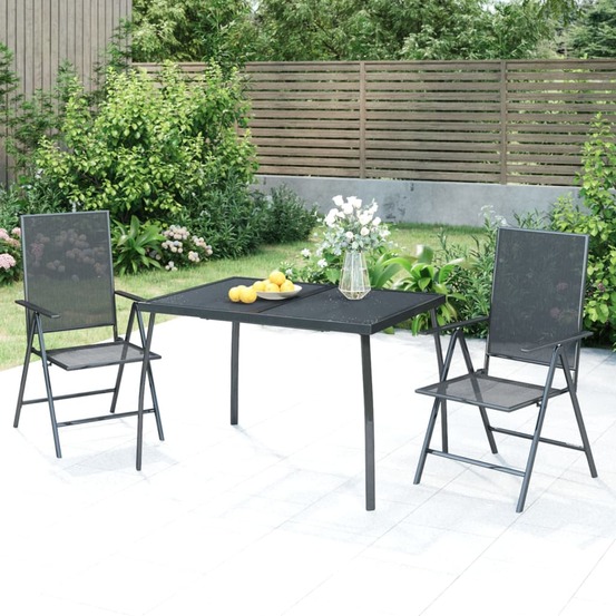 Table de jardin anthracite 110x80x72 cm treillis d'acier