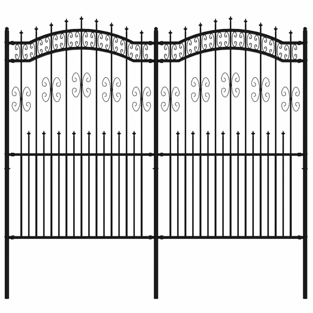 Clôture de jardin kampen avec pointe en forme de lance, acier noir 240 x 175 cm