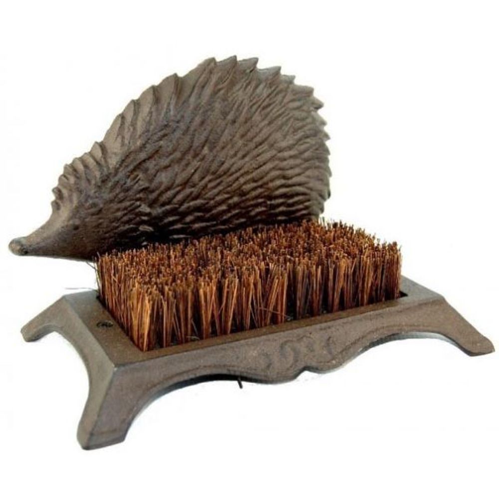 Brosse nettoyage chaussure en fonte et fibre de coco hérisson