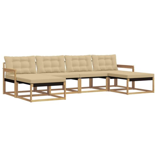Ensemble de canapés d'extérieur 6 pc blanc et beige