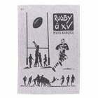 Torchon 'Rugby' en coton gris - 50 x 70 cm