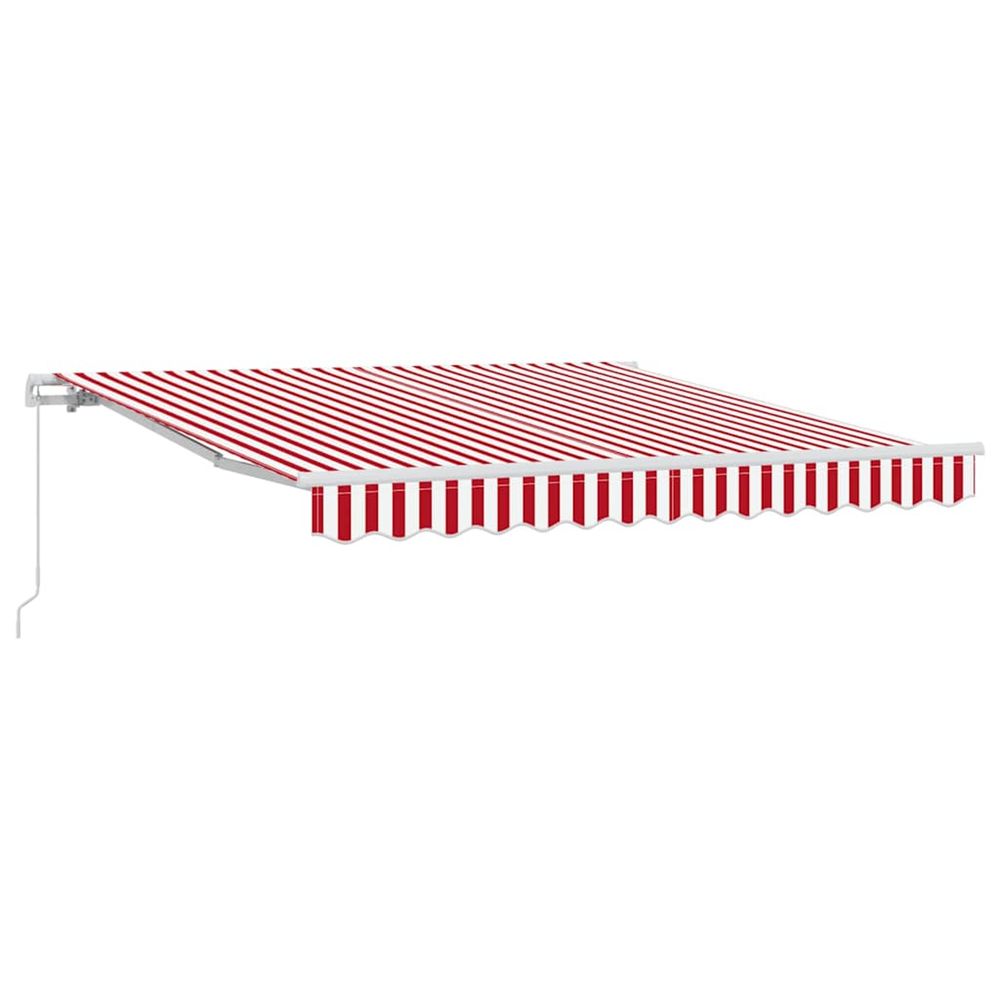 Auvent rétractable rouge 350 x 250 cm polyester et aluminium