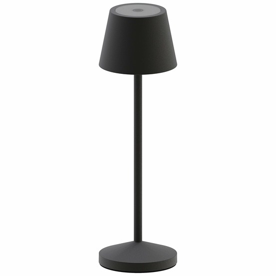 Lampe de table sans fil emily noir aluminium h25cm