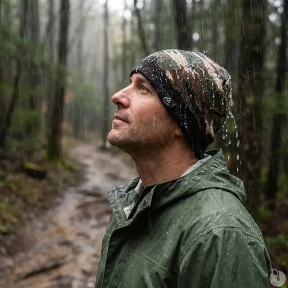 Bonnet rainshell camo marron verjari – étanche et respirant