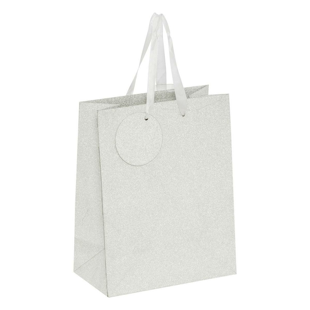 Sac cadeau paillettes petite taille argent