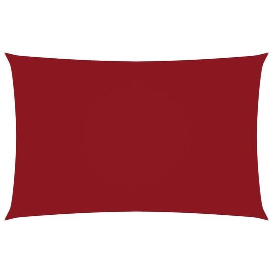 Voile toile d'ombrage parasol tissu oxford rectangulaire 2 x 5 m rouge