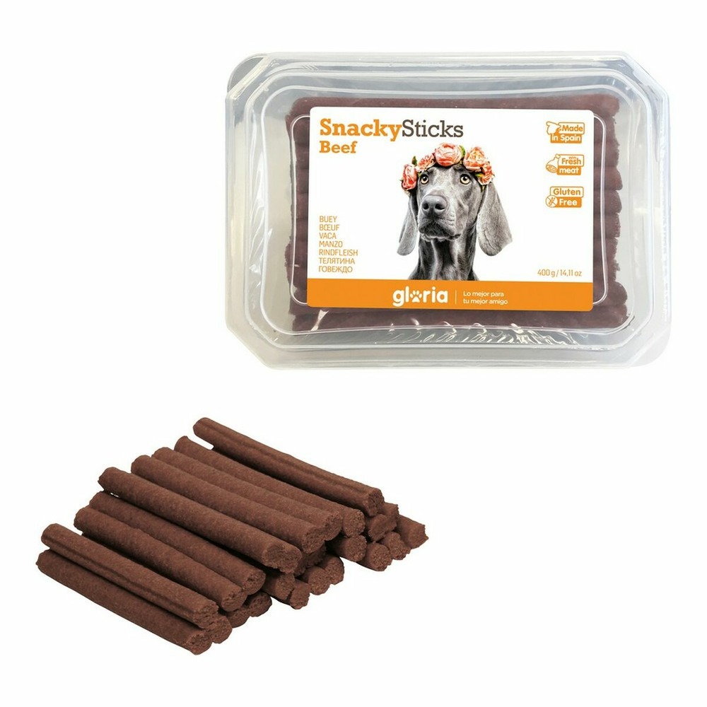 Snack pour chiens gloria snackys sticks bœuf bars (350 g)