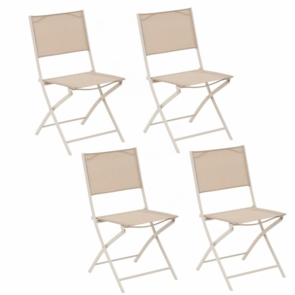 Lot de 4 chaises de jardin pliables modula