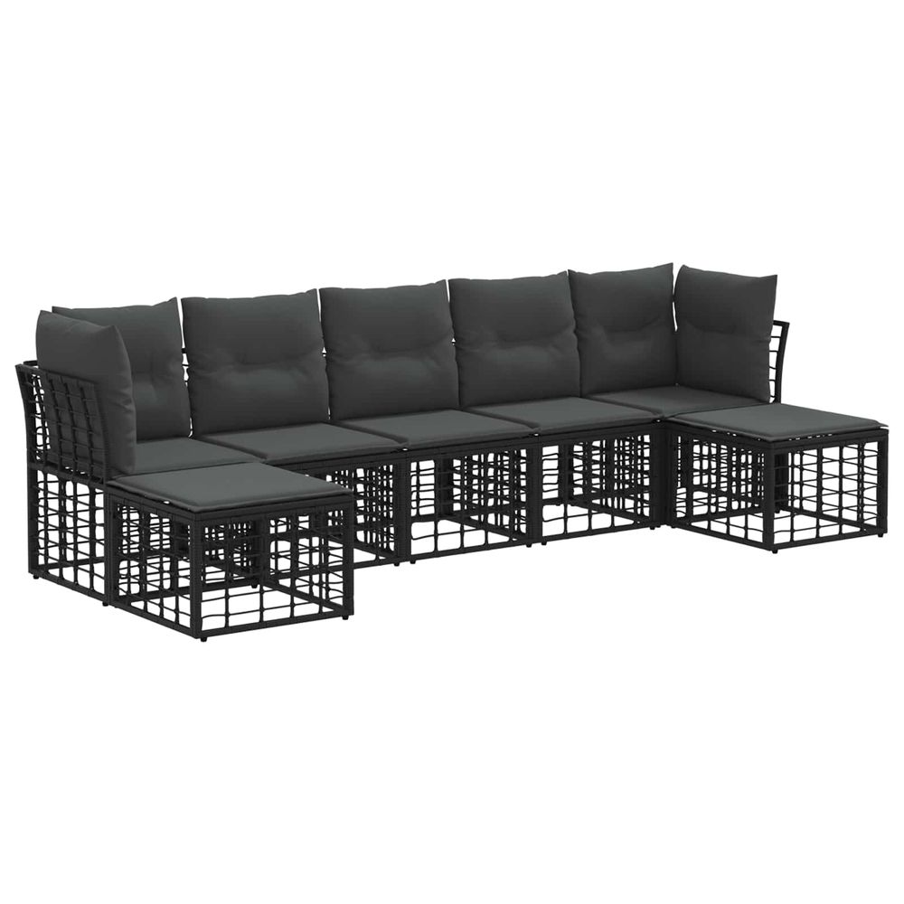 Ensemble de canapés d'extérieur noir polyester