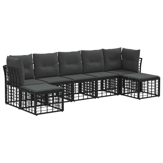 Ensemble de canapés d'extérieur noir polyester