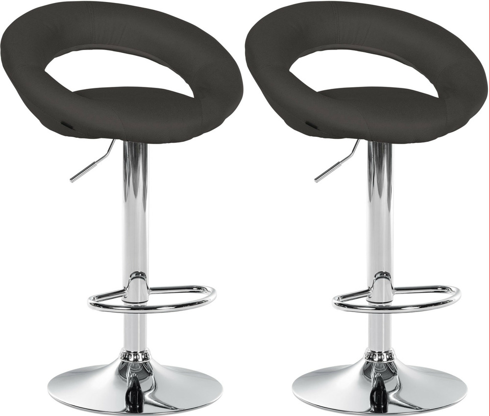 Lot de 2 tabourets de bar olinda tissu chrome