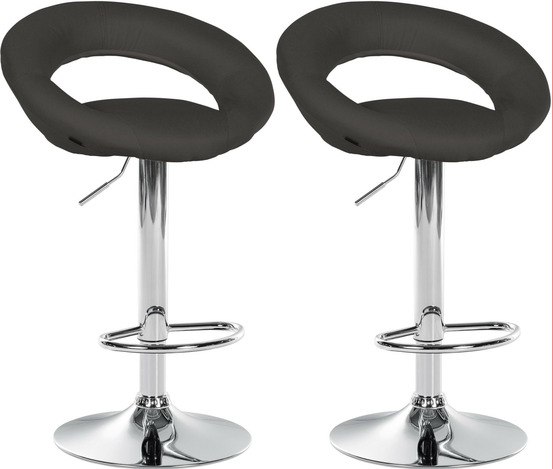 Lot de 2 tabourets de bar olinda tissu chrome