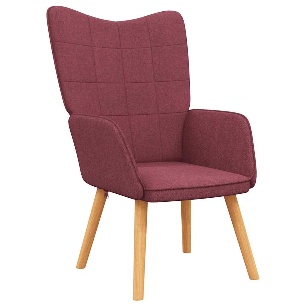 Chaise de relaxation rouge bordeaux tissu