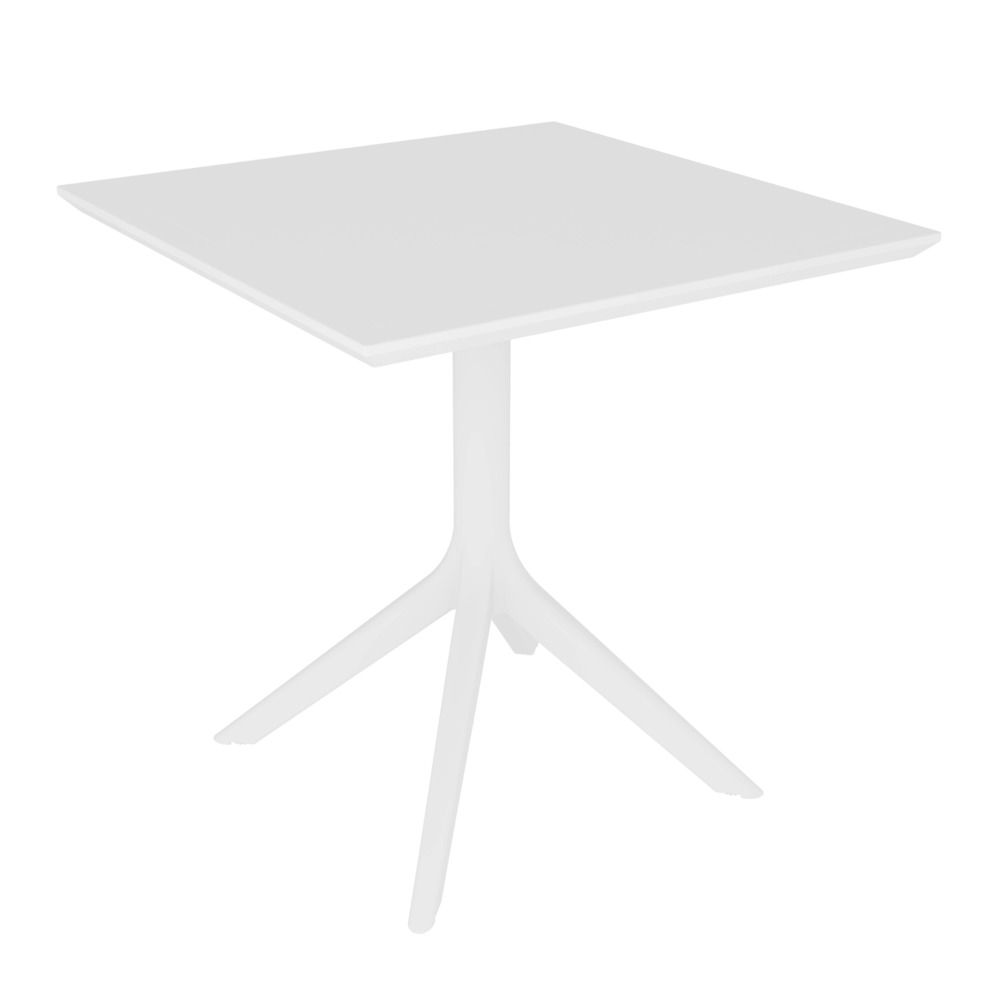 Table de terrasse carrée 75 x 75 cm inclinable blanc