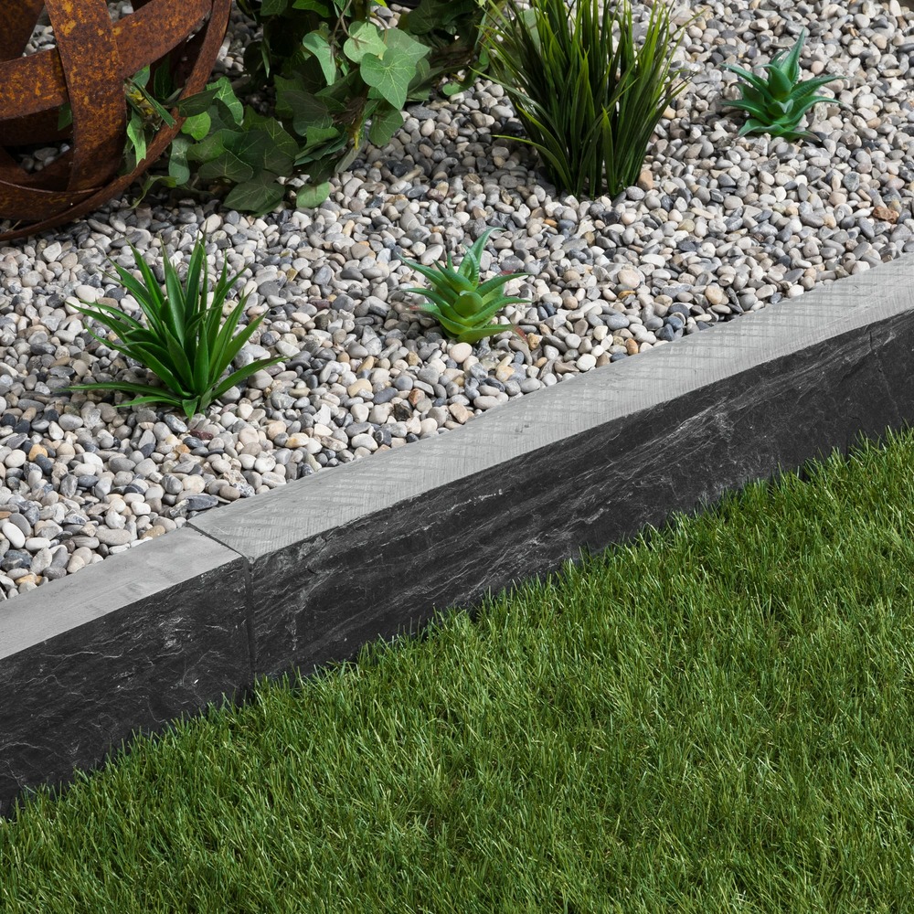 Bordure de jardin ardoise noire 100x10x6 cm (lot de 15 bordures soit 15 mètres) - ro'ma nature
