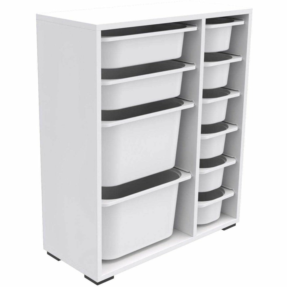 Meuble de rangement 10 tiroirs zen blanc