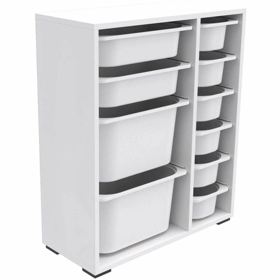 Meuble de rangement 10 tiroirs zen blanc