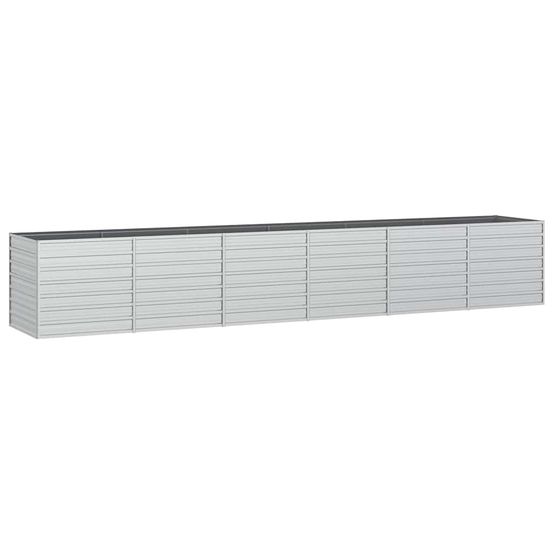 Lit surélevé de jardin 480x80x77 cm acier galvanisé argenté