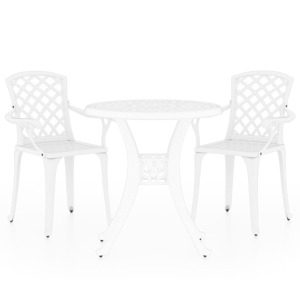 Ensemble de bistro 3 pcs aluminium coulé blanc