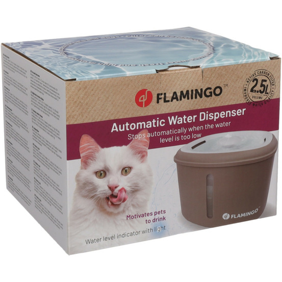 Fontaine a eau finto beige 2,5 litres pour chat et petit chien