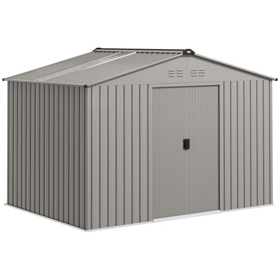 Abri de jardin acier galvanisé extérieur rangement outillages 277x195cm anthracite - comfortxl outdoor living