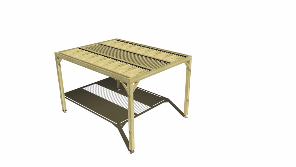 Pergola bois • 3m x 4m • indépendante • sens profondeur • lames orientables bioclimatiques incluses • livraison comprise