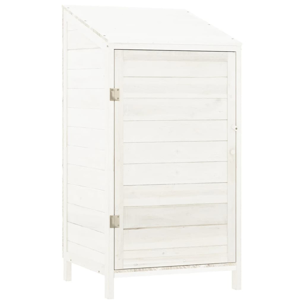 Remise de jardin blanc 55x52x112 cm bois de sapin solide