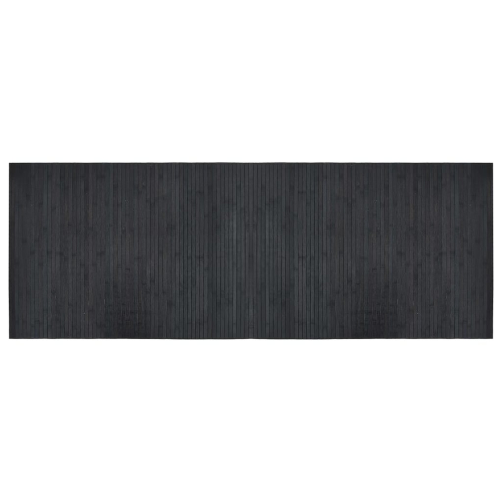 Tapis rectangulaire gris 70x200 cm bambou